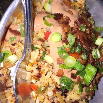 Work & Class - Dirty rice. It says sausage but it seems like bacon on top, maybe a sausage gravy like sauce? Excellent. - New American Near Me - Denver, Colorado Work & Class - Dirty rice. It says sausage but it seems like bacon on top, maybe a sausage gravy like sauce? Excellent. - New American Near Me - Denver, Colorado