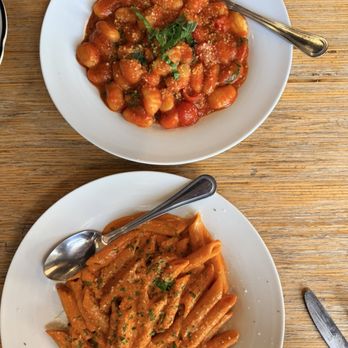 Caffe Italia - Gnocchi al Pomodoro (top) and Penne Vodka (bottom) - Coffee & Tea Near Me - Pasadena, California Caffe Italia - Gnocchi al Pomodoro (top) and Penne Vodka (bottom) - Coffee & Tea Near Me - Pasadena, California