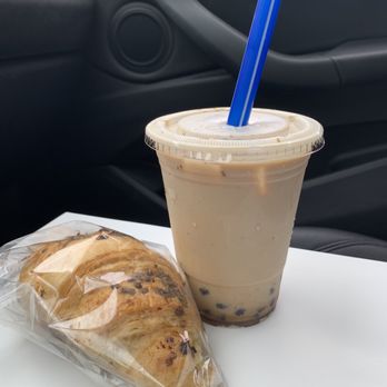 Coffee Factory - Chai milk tea boba and chocolate croissant. - Desserts Near Me - Flushing, New York Coffee Factory - Chai milk tea boba and chocolate croissant. - Desserts Near Me - Flushing, New York