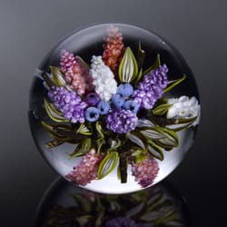 LH Selman - David Graeber "Lilac Memories" orb paperweight