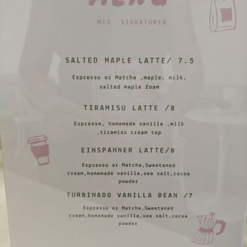 Gelato Mio - Coffee menu - Gelato Near Me - Los Angeles, California