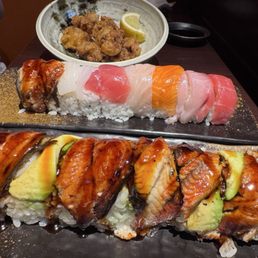 Squid Kaarage Rainbow Roll Dragon Roll Squid Kaarage Rainbow Roll Dragon Roll
