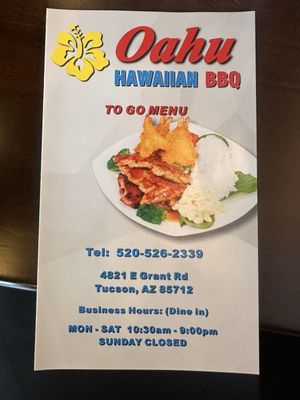 Menu photo 5 Oahu Hawaiian BBQ Tucson, AZ