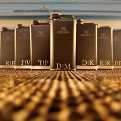 Custom Kreative Goods - Laser engraved groomsmen flasks
