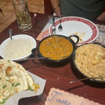 Curry and Kabab - b 10. chilli Naani, l 1. goat rogan Josh, r 7. vegetable fried rice - Indian Near Me - Port Charlotte, Florida