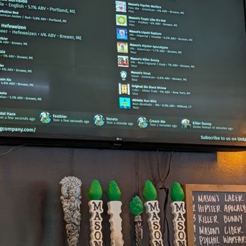 Mason’s Brewing - Quickly checked in my tasters to get my name on the board. - Breweries Near Me - Brewer, Maine