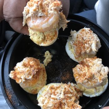 King Crab Atl - Deviled eggs with lobster crab and shrimp - Seafood Near Me - Baltimore, Maryland