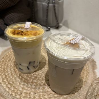 Torotea - crème brûlée ice milk with brown sugar tapioca mochi & dalgona cloud top koan-im oolong latte - Coffee & Tea Near Me - Diamond Bar, California