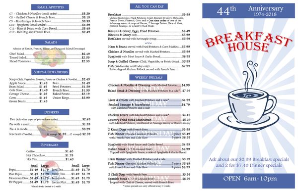 Menu photo 1 Breakfast House Kokomo, IN