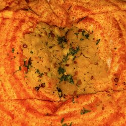 Ruchi’s Indian Cuisine - Mysore Masala Dosa inside filling & dried chutney spread