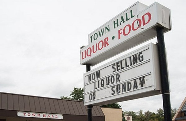 Photo of Town Hall Liquors - College Park, MD, US. The Town Hall sign as it used to be