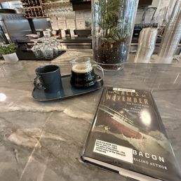 Drip coffee and bar seating area. Lots of seating and the bar is a nice surprise. Drip coffee and bar seating area. Lots of seating and the bar is a nice surprise.