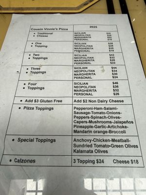 Menu photo 1 Cousin Vinnie's NY Pizza Cafe Friday Harbor, WA