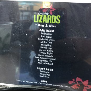Leaping Lizards Tiki Bar - Menu - Tiki Bars Near Me - Carolina Beach, North Carolina