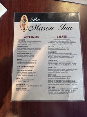 Menu photo 1 The Mason Inn Pittsboro, IN Menu photo 1 The Mason Inn Pittsboro, IN