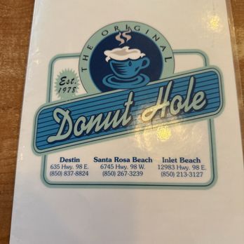 Donut Hole Bakery Cafe - Menu - Donuts Near Me - Destin, Florida