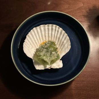 Kissa Tanto - Hokkaido scallop with shiso leaf - IG @bougiefoodieboi - Japanese Near Me - Vancouver, British Columbia Kissa Tanto - Hokkaido scallop with shiso leaf - IG @bougiefoodieboi - Japanese Near Me - Vancouver, British Columbia