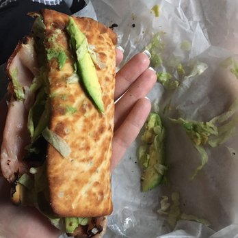 Potbelly - I open my sandwich and 1 avocado is stuck to bread, 1 avocado fell off outside of bread, and the 1 avocado in the sandwich has skin - Sandwiches Near Me - Garland, Texas