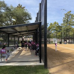 Glencoe Park District - Girls softball action at their field.