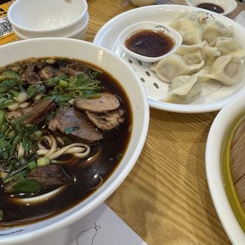 Dumpling Mix - Beef shank and tendon noodle soup; surf and turf dumplings - Shanghainese Near Me - Redondo Beach, California