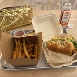 Grilled Murga Sandwich, Masala Fries, Murga Sauce, Ginger Lavender Lemonade