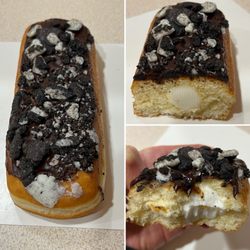 Kwik Trip - Creme Filled Long John with Chocolate Flavored Icing and Cookie n Cream