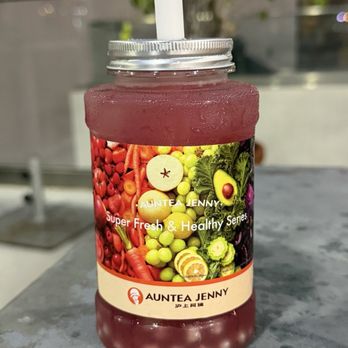 Auntea Jenny - Six-berry glow pearl boba boost tea - Bubble Tea Near Me - Buena Park, California
