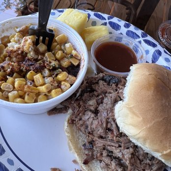 Come and Take It BBQ - Chopped brisket sandwich and elote corn - Barbeque Near Me - Reeds Spring, Missouri Come and Take It BBQ - Chopped brisket sandwich and elote corn - Barbeque Near Me - Reeds Spring, Missouri