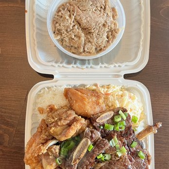 Grind Wit Tryz - Trio Plate - Kalbi Short Ribs Plate 'Ono Chicken Plate Kalua Pig Plate - Filipino Near Me - Portland, Oregon Grind Wit Tryz - Trio Plate - Kalbi Short Ribs Plate 'Ono Chicken Plate Kalua Pig Plate - Filipino Near Me - Portland, Oregon