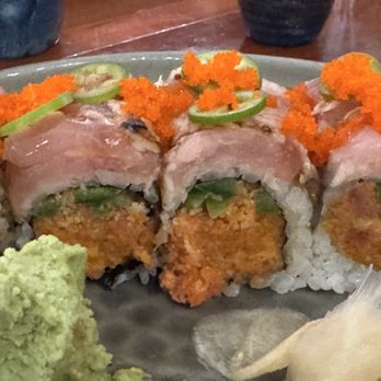 Osaka Sushi - Close up of the Garlic Tuna Special Roll....really excellent - Sushi Bars Near Me - Lexington, Kentucky Osaka Sushi - Close up of the Garlic Tuna Special Roll....really excellent - Sushi Bars Near Me - Lexington, Kentucky