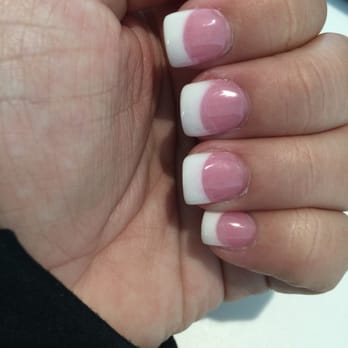 Dj Nails - How is this pink and white?! It looks so horrible! They look like I had a bad refill. These are a "new" full set. - Nail Salons Near Me - Miramar, Florida