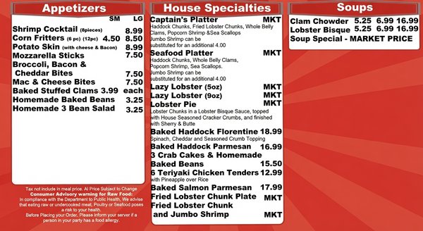 Menu photo 2 SS Lobster Ltd Fitchburg, MA Menu photo 2 SS Lobster Ltd Fitchburg, MA