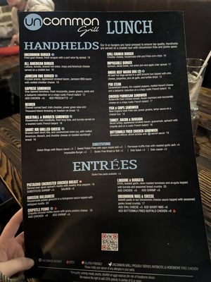 Menu photo 5 Uncommon Grill Watertown, CT