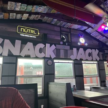 High Tides At Snack Jack - Inside with license plates on ceiling - Seafood Near Me - Flagler Beach, Florida High Tides At Snack Jack - Inside with license plates on ceiling - Seafood Near Me - Flagler Beach, Florida