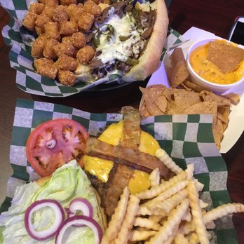 McBride's North - Philly with Tots & Bacon Cheese Burger with Fries - Pubs Near Me - Aurora, Illinois McBride's North - Philly with Tots & Bacon Cheese Burger with Fries - Pubs Near Me - Aurora, Illinois