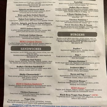 Hemingway's Cafe - Menu - Dive Bars Near Me - Pittsburgh, Pennsylvania