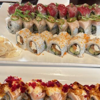 Rocky Yama Sushi - Top to bottom: - Red dragon doll - Samurai Roll - Philly Roll - BonBon roll - Japanese Near Me - Denver, Colorado Rocky Yama Sushi - Top to bottom: - Red dragon doll - Samurai Roll - Philly Roll - BonBon roll - Japanese Near Me - Denver, Colorado