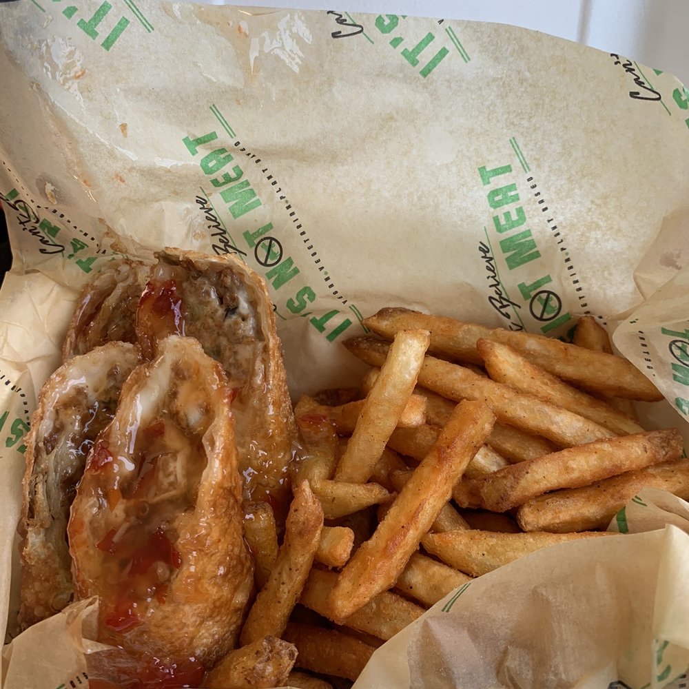Can't believe it's not meat - NEW Philly Cheese Steak Egg rolls - American Near Me - Chicago, Illinois Can't believe it's not meat - NEW Philly Cheese Steak Egg rolls - American Near Me - Chicago, Illinois