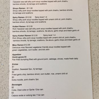 Ooink - Menu page 1 - Ramen Near Me - Seattle, Washington Ooink - Menu page 1 - Ramen Near Me - Seattle, Washington