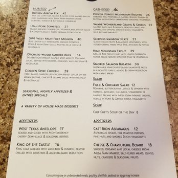Hunt & Gather Restaurant - Menu (front, 7.11.2021) - New American Near Me - Torrey, Utah Hunt & Gather Restaurant - Menu (front, 7.11.2021) - New American Near Me - Torrey, Utah