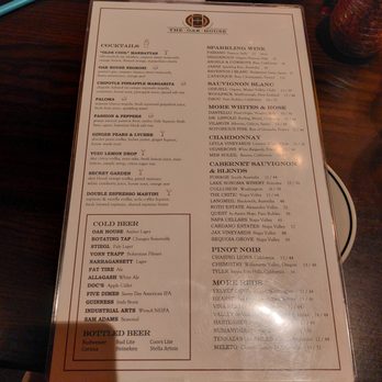 The Oak House - Drinks Menu - Wine Bars Near Me - Oradell, New Jersey The Oak House - Drinks Menu - Wine Bars Near Me - Oradell, New Jersey
