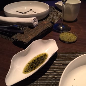 Le Charlemagne - Oil with nori (sea-weed) and green-tea salt for the bread - French Near Me - Pernand Vergelesses, 21