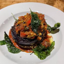 Eggplant, Gorgonzola, vegetables, pasta
