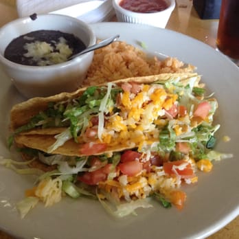 Azul Tequila - Crispy Beef Tacos with Black Refried Beans and Rice - Tex-Mex Near Me - Austin, Texas Azul Tequila - Crispy Beef Tacos with Black Refried Beans and Rice - Tex-Mex Near Me - Austin, Texas