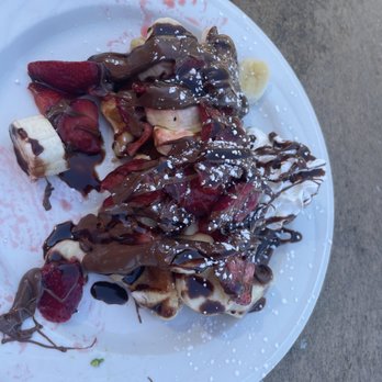 Wholly Crepe - Strawberry Banana Nutella Waffle - Creperies Near Me - Poway, California