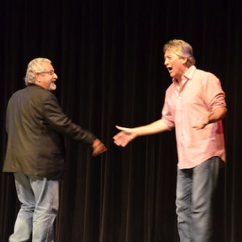 Tuesday Night Comedy - two men shaking hands on stage - Comedy Clubs Near Me - Mill Valley, California Tuesday Night Comedy - two men shaking hands on stage - Comedy Clubs Near Me - Mill Valley, California
