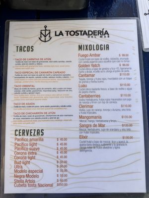 Menu photo 2 La Tostaderia del Mar Mazatlán, SIN