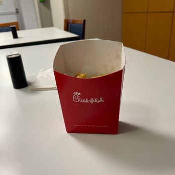 Chick-fil-A - ows a red takeout box on a white table - Fast Food Near Me - Greenville, South Carolina