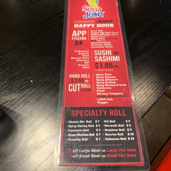 Sushi Joint - Happy Hour and free Thai ice tea with check in - Sushi Bars Near Me - Norwalk, California