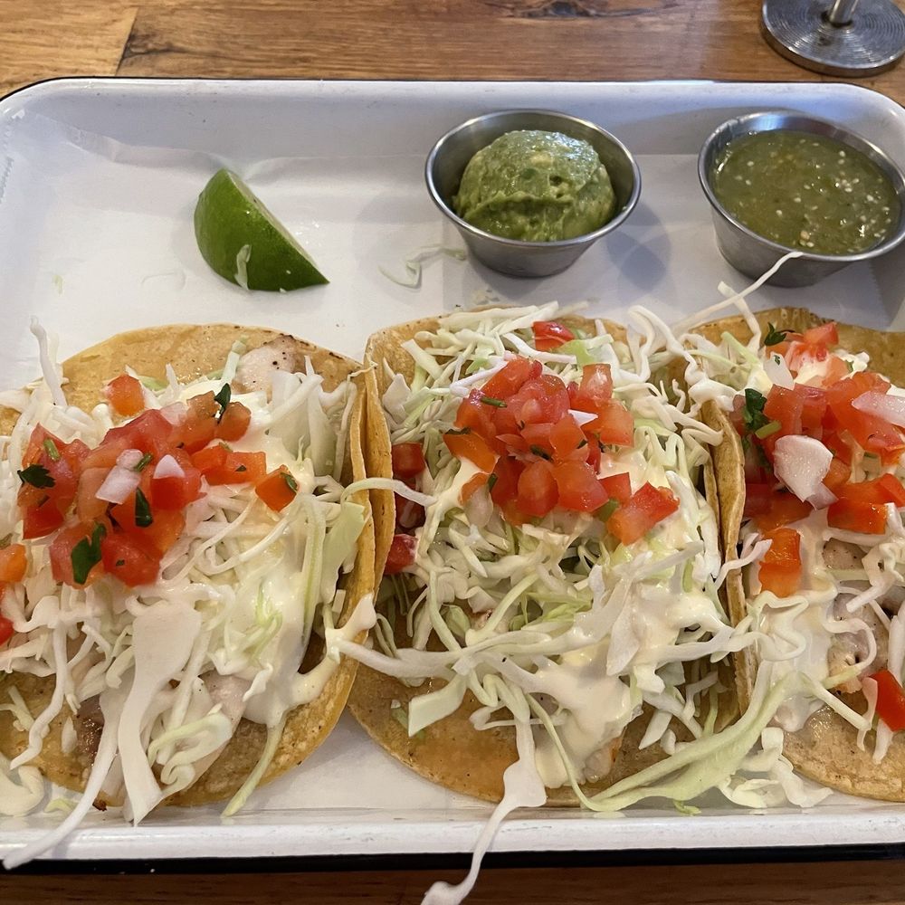 Fish 101 - Mahi mahi tacos with pico and a side of guacamole. - Seafood Near Me - Encinitas, California